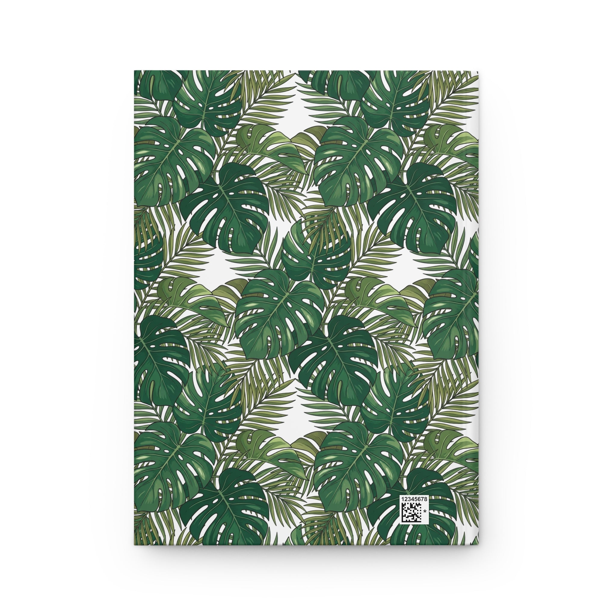 Tropical Palm Hardcover Journal — Green Monstera Leaf Notebook for Travel, Daily Notes & Journaling