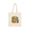 Canvas Tote Bag — Golden Retriever with Houseplants Illustration