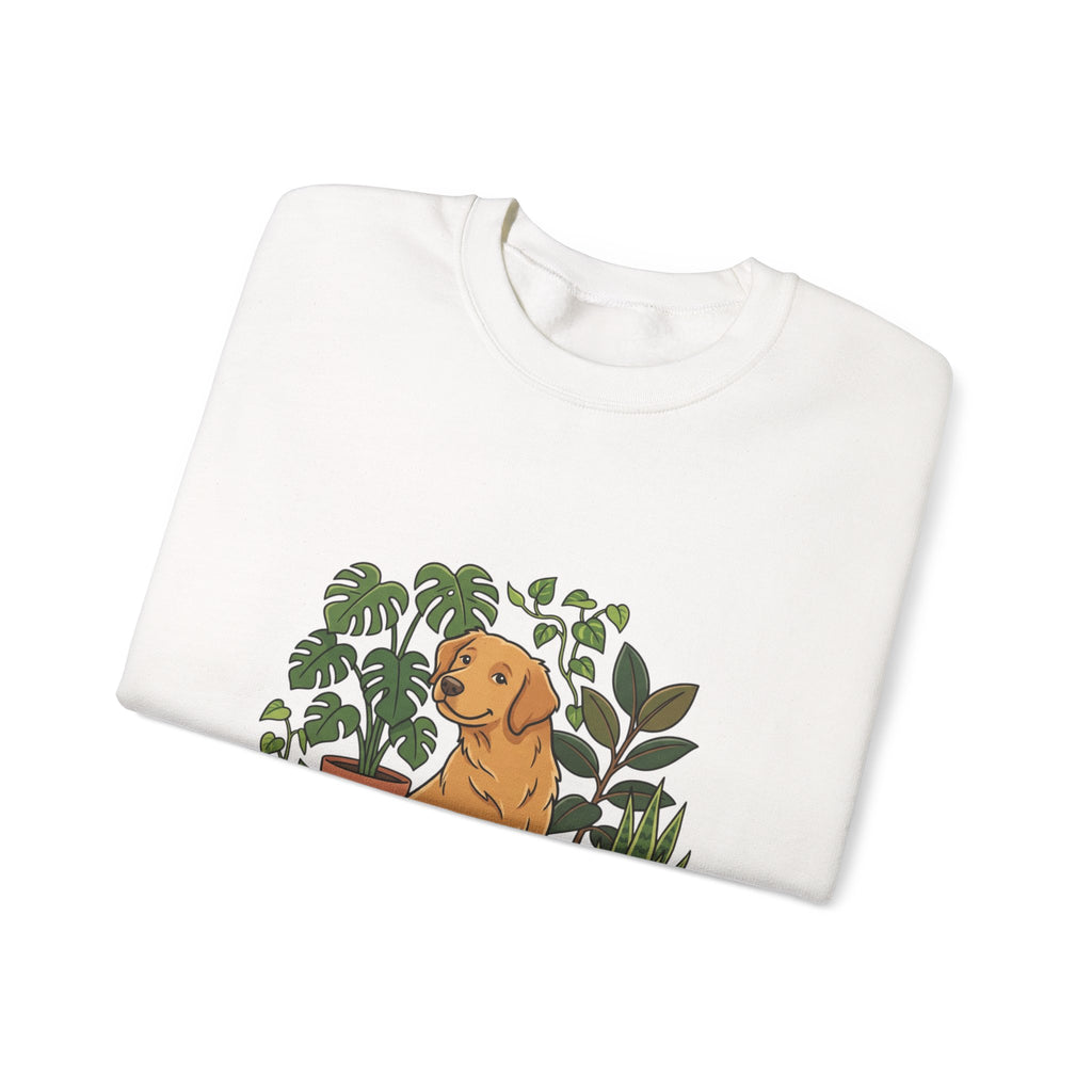 Golden Retriever & Houseplants Sweatshirt — Cozy Plant Mom Dog Lover Crewneck