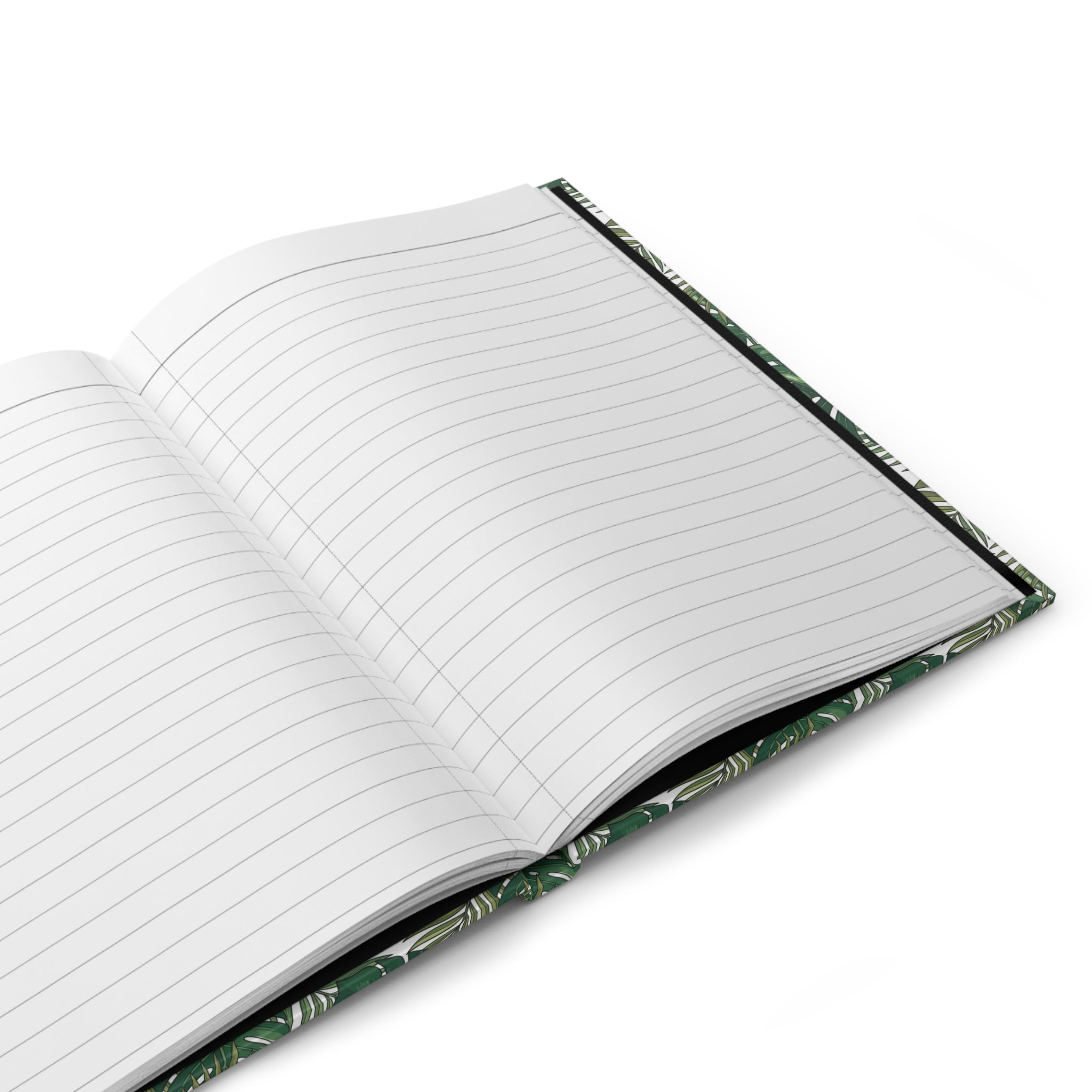 Tropical Palm Hardcover Journal — Green Monstera Leaf Notebook for Travel, Daily Notes & Journaling