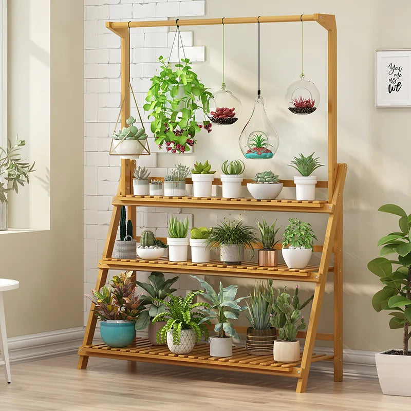 Bamboo Plant Stand Delight