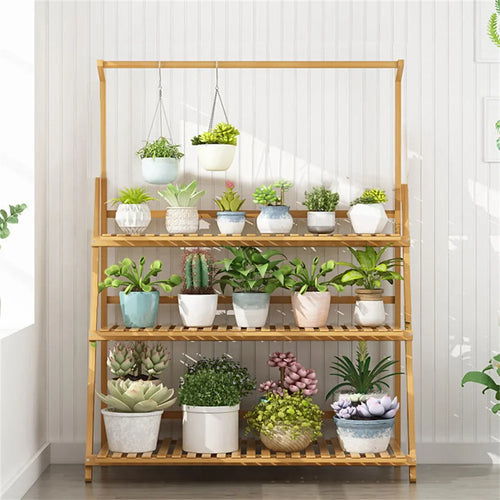 Bamboo Plant Stand Delight