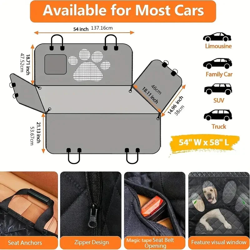 Waterproof Dog Car Hammock Cover