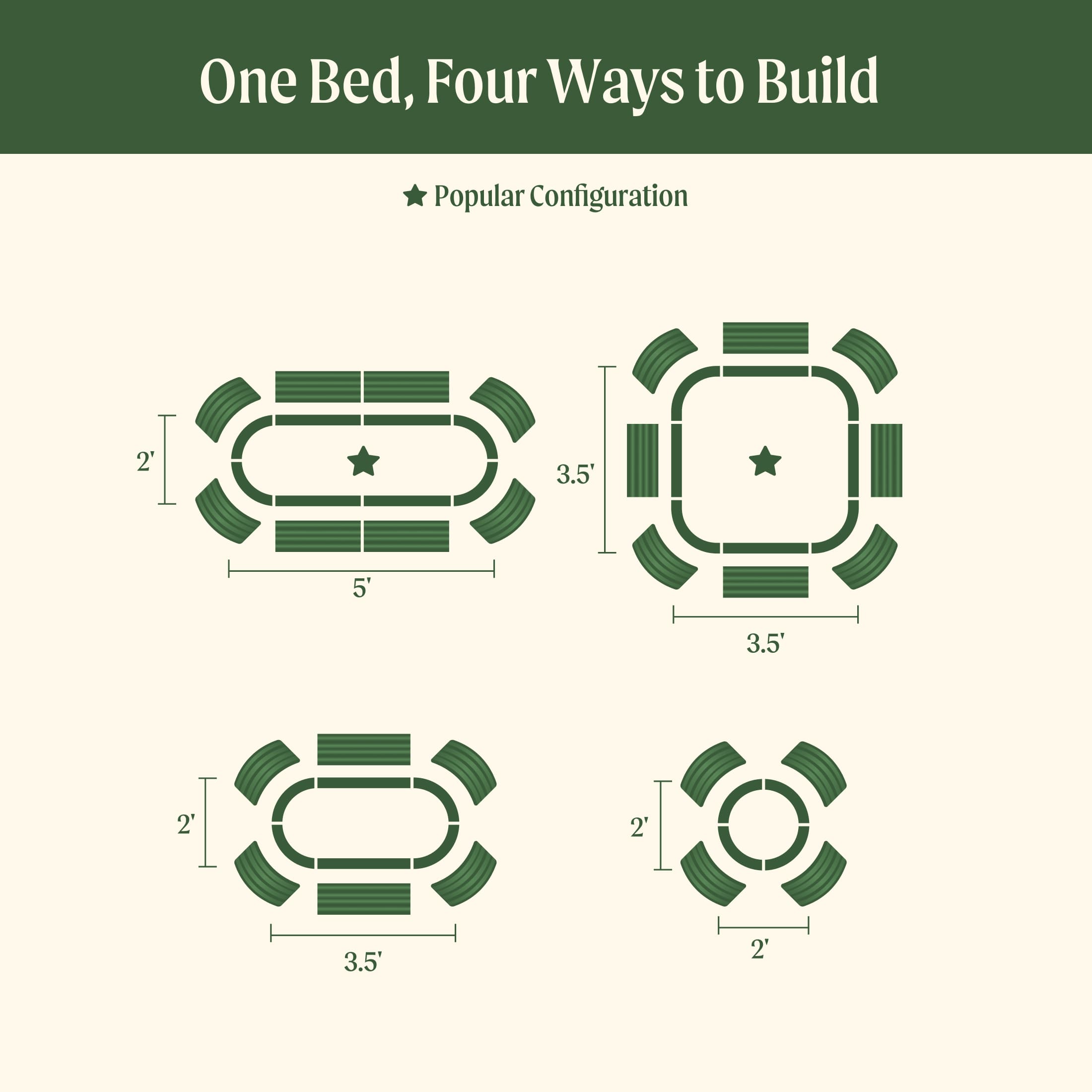 17" Tall 4 In 1 Small Modular Metal Raised Garden Bed Kit