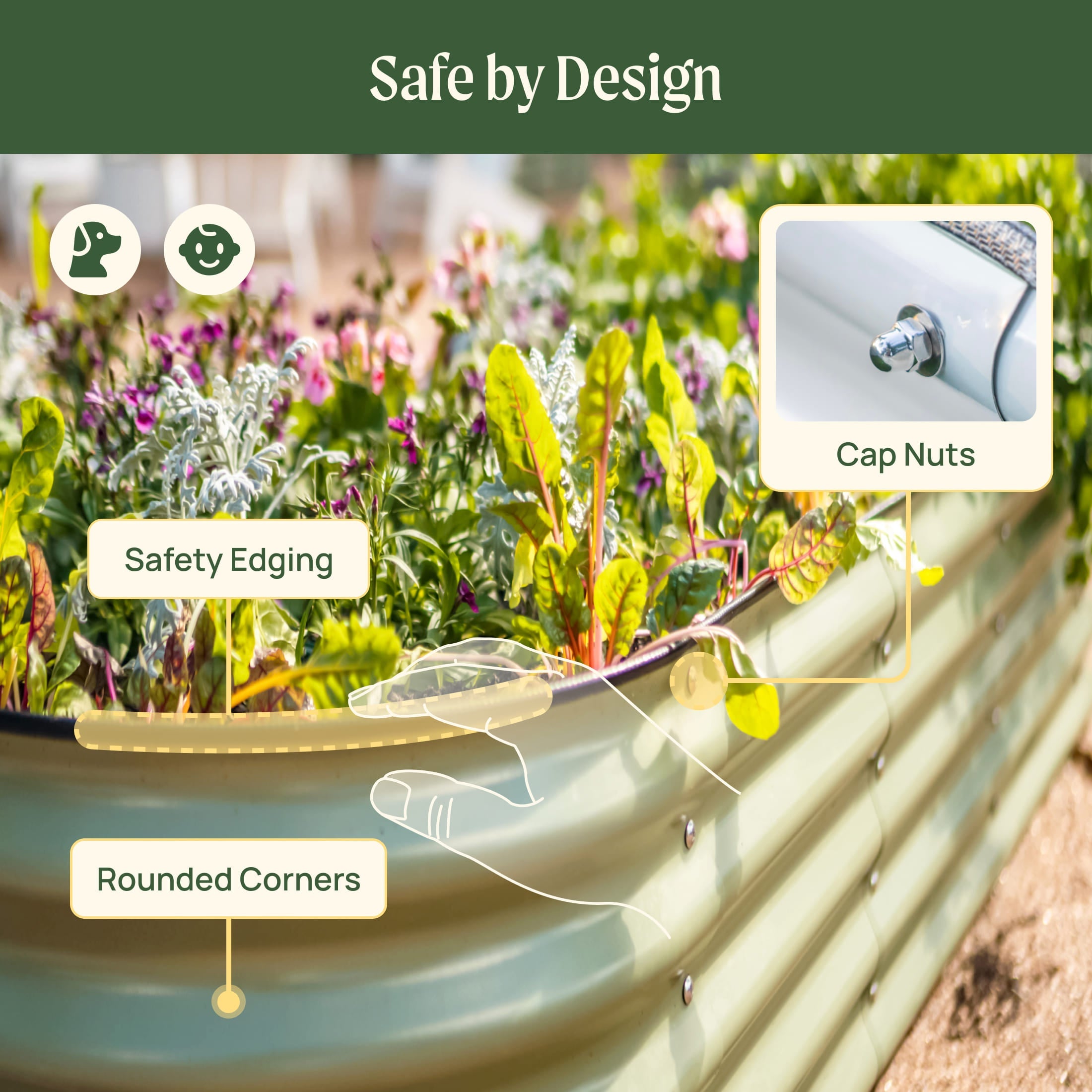 17" Tall 4 In 1 Small Modular Metal Raised Garden Bed Kit